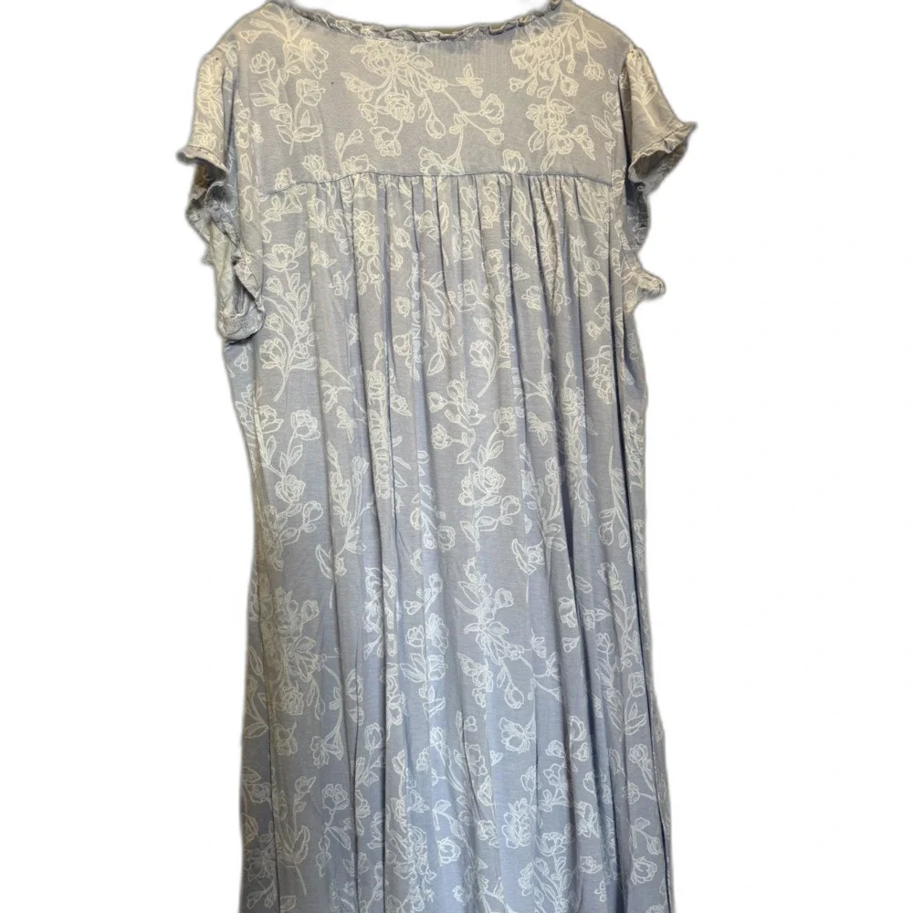 Eileen West 1X Floral Nightgown Modal Cap Sleeve